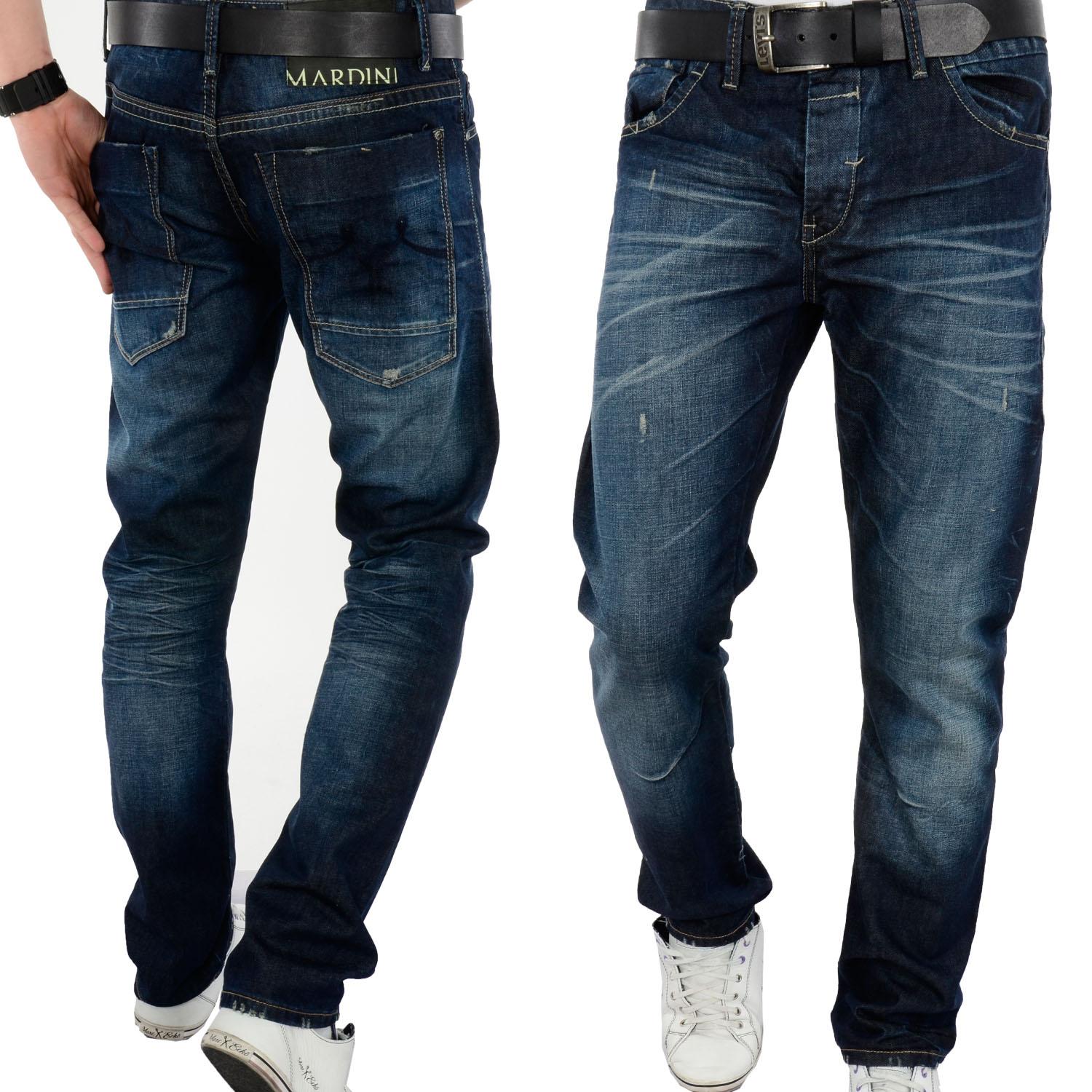 Foto Patria Mardini Hombres Slim Fit Jeans De Color Azul Oscuro