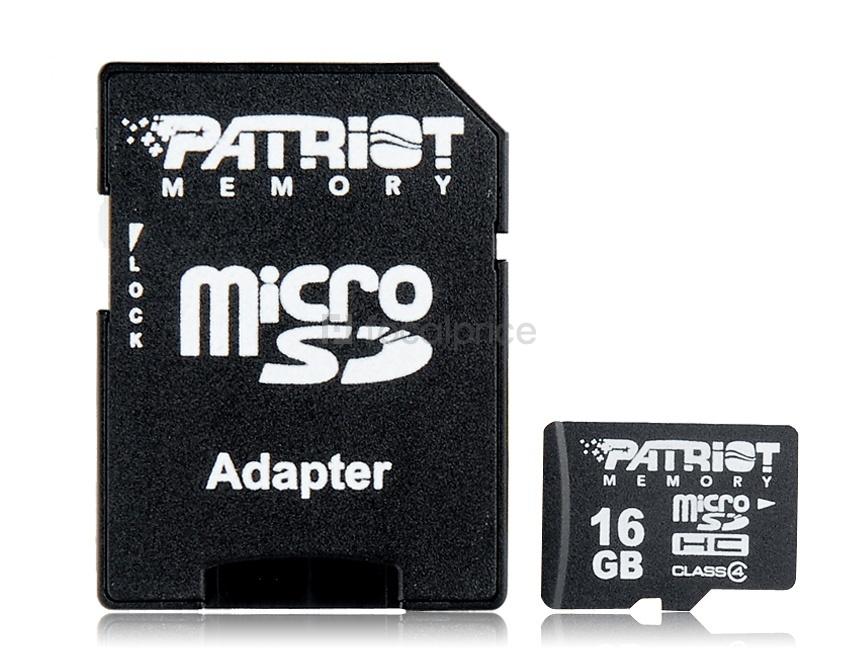 Foto Patriot Clase 16 GB Tarjeta de memoria SD / TF 4 Micro con adaptador