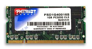 Foto Patriot SODIMM DDR 1Gb 400MHz Signature CL3