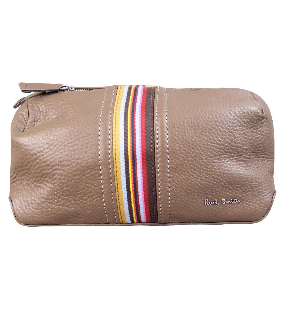 Foto Paul Smith Accessories Beige Soft Grain Leather Wash Bag