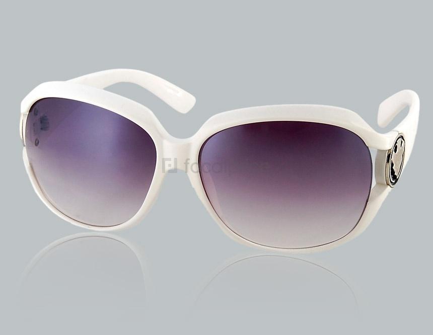 Foto PC marco gris de PC lente gafas de sol blancas con estilo (blanco)