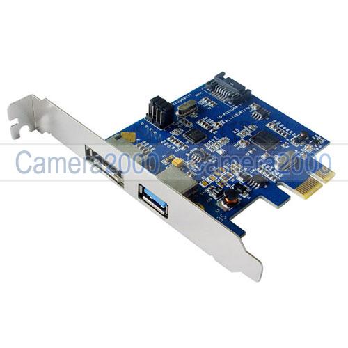 Foto PCI-E PCI-Express Para USB 3.0+SATA 3.0+adaptador de tarjeta eSATA