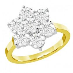 Foto PD425YW - 18ct yellow and white gold cluster ring with seven round ...
