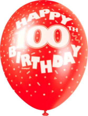 Foto Pearlised Helium Quality Balloon 12 Inch 5/Pack - Happy Birthday 100