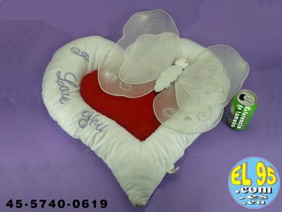 Foto Peluche Corazon Con Mariposa I Love You Blanco