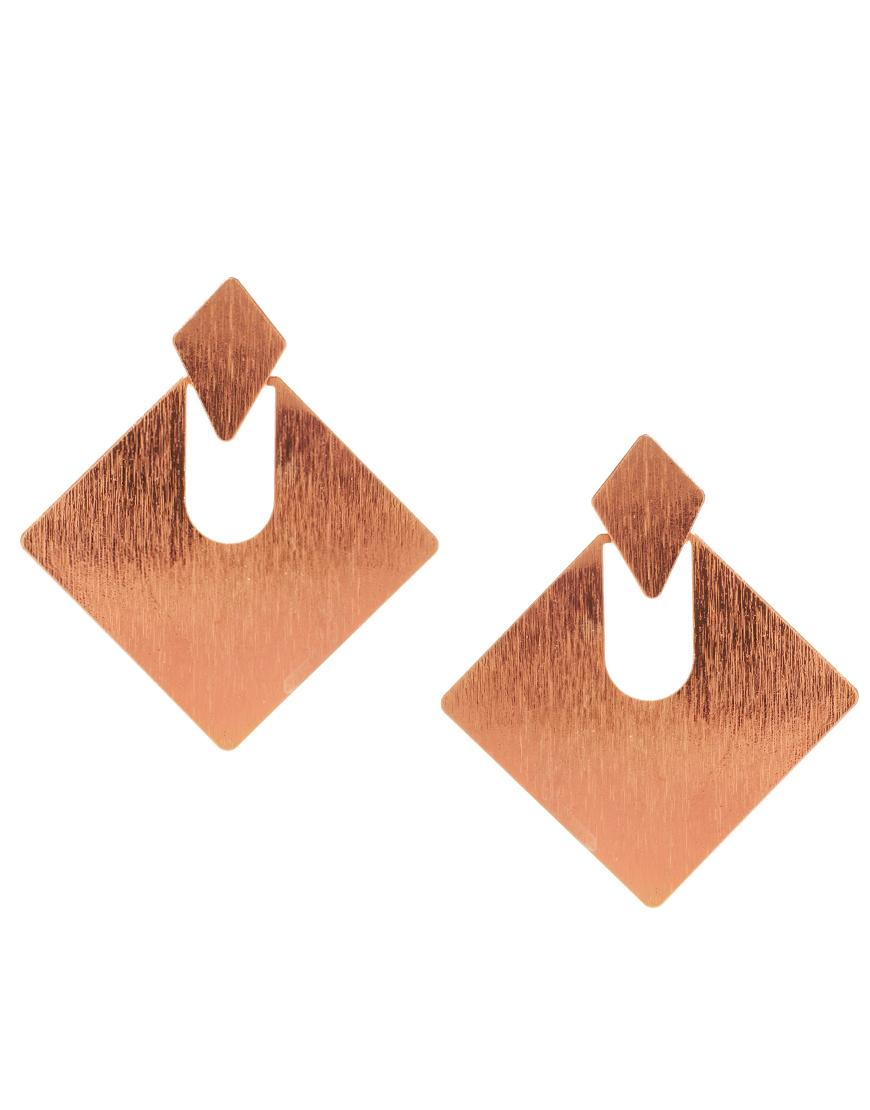 Foto Pendientes articulados de aldaba en forma de diamante de ASOS Dorad...