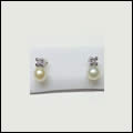 Foto Pendientes bebé oro blanco perla y brillante grapas
