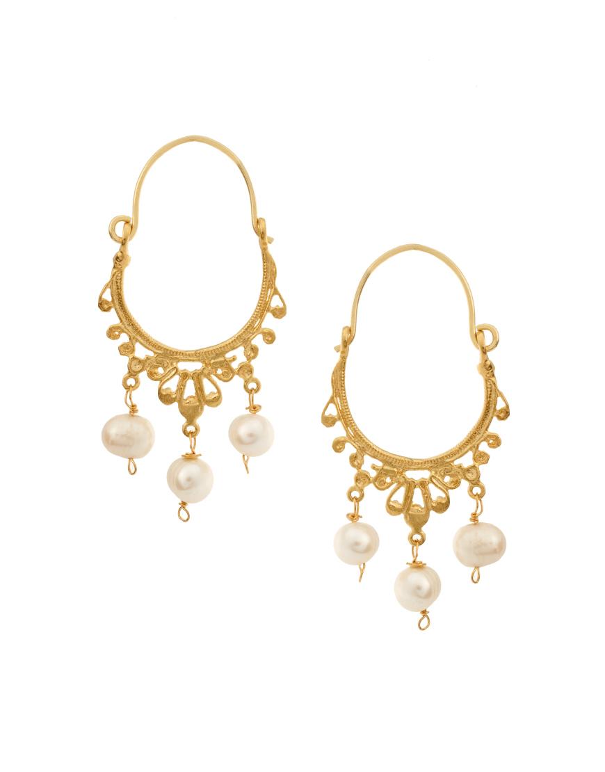 Foto Pendientes de aro con perlas de Ottoman Hands Pearl