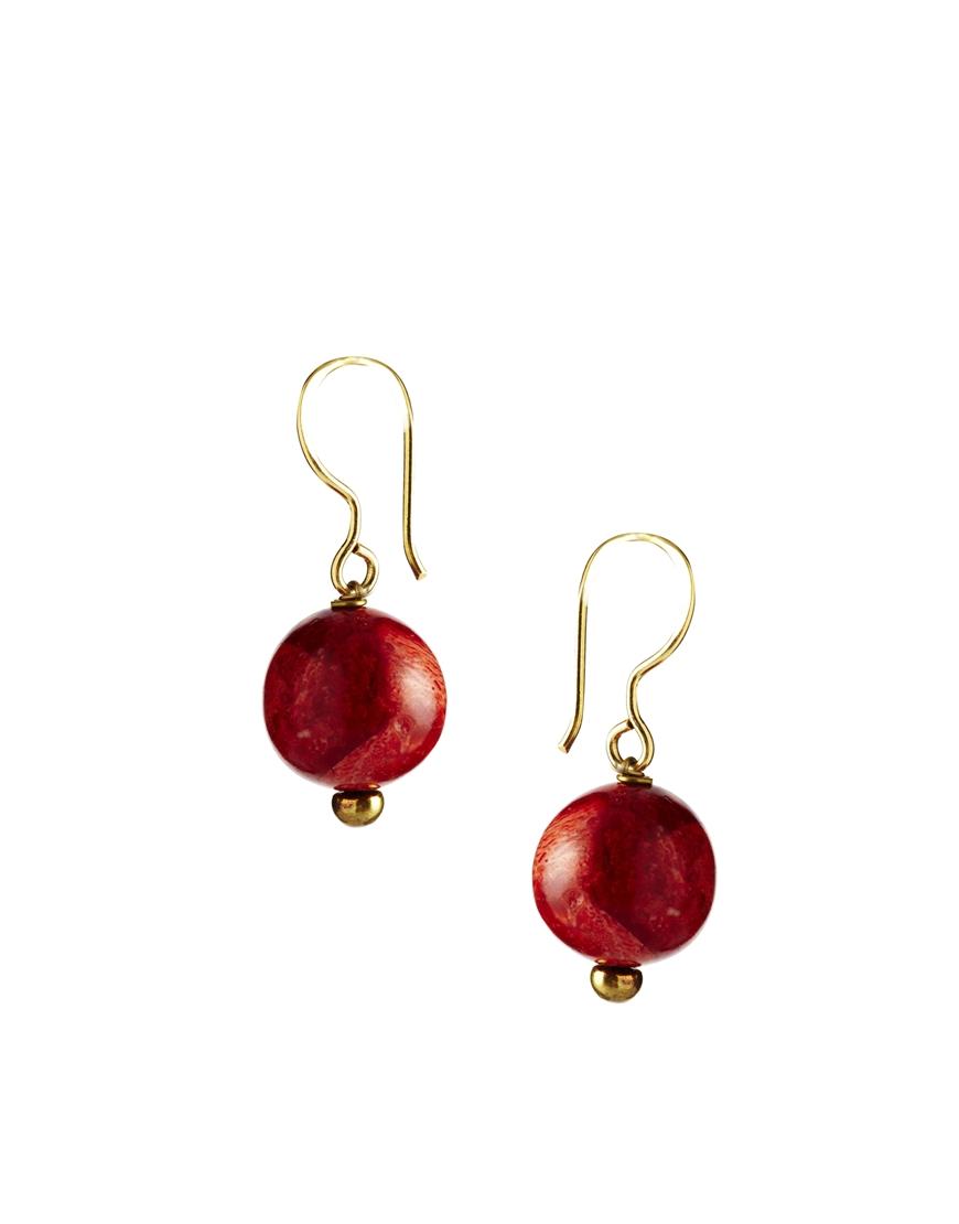 Foto Pendientes de coral de Mirabelle Rojo/dorado