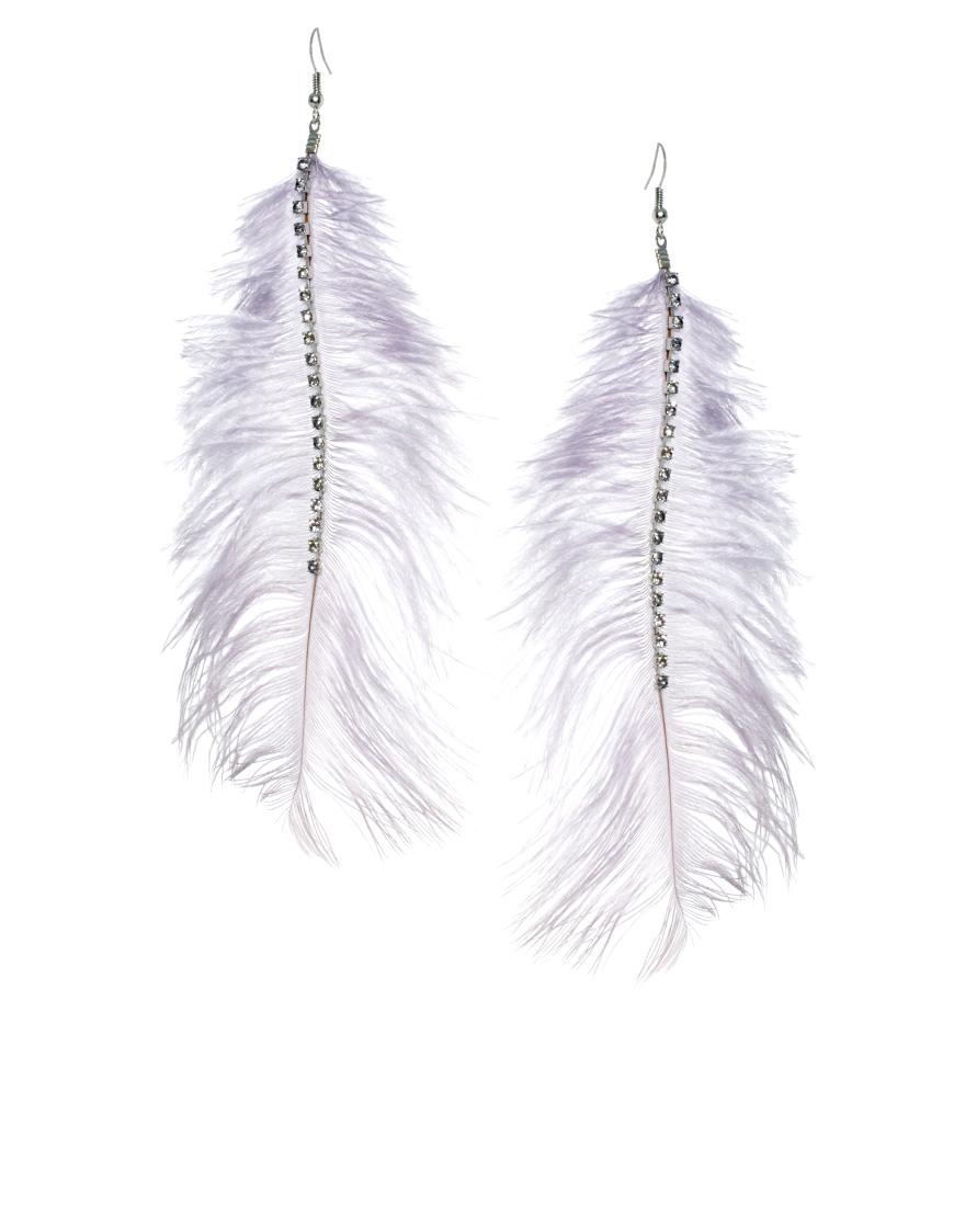 Foto Pendientes de pluma de Oasis Gris