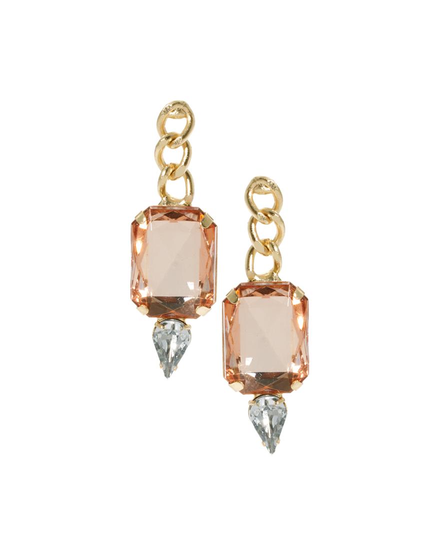 Foto Pendientes en forma de lágrima con cadena de ASOS Melocotón