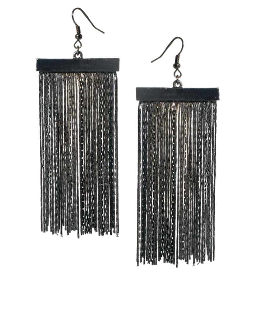 Foto Pendientes largos de Just Acces Gris metálico