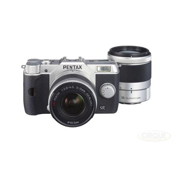 Foto Pentax Q10 Digital Camera with 5-15mm f/2.8-4.5 and 15-45mm f/2.8 Twin Lens Kit (Silver)