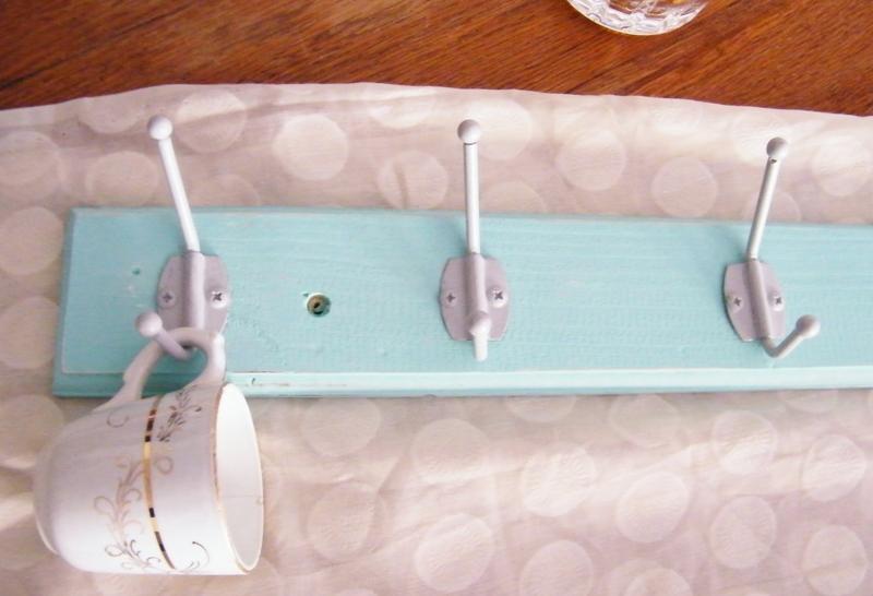 Foto Perchero De Pared Shabby Turquesa Y Gris