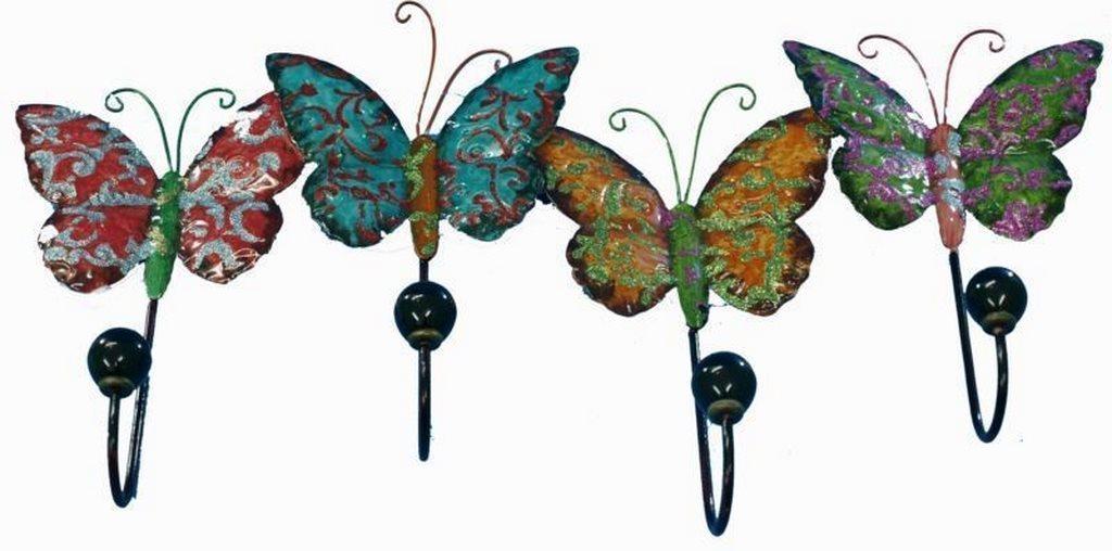 Foto Perchero pared 4 mariposas