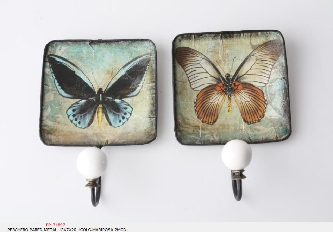 Foto Perchero pared metal 1colg.mariposa 2mod.