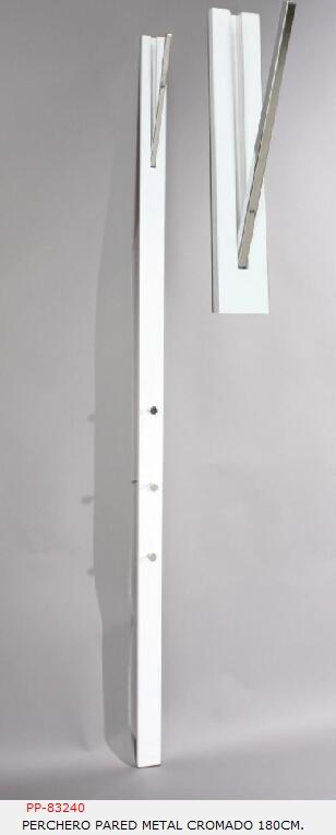 Foto Perchero pared metal cromado 180cm. blanco