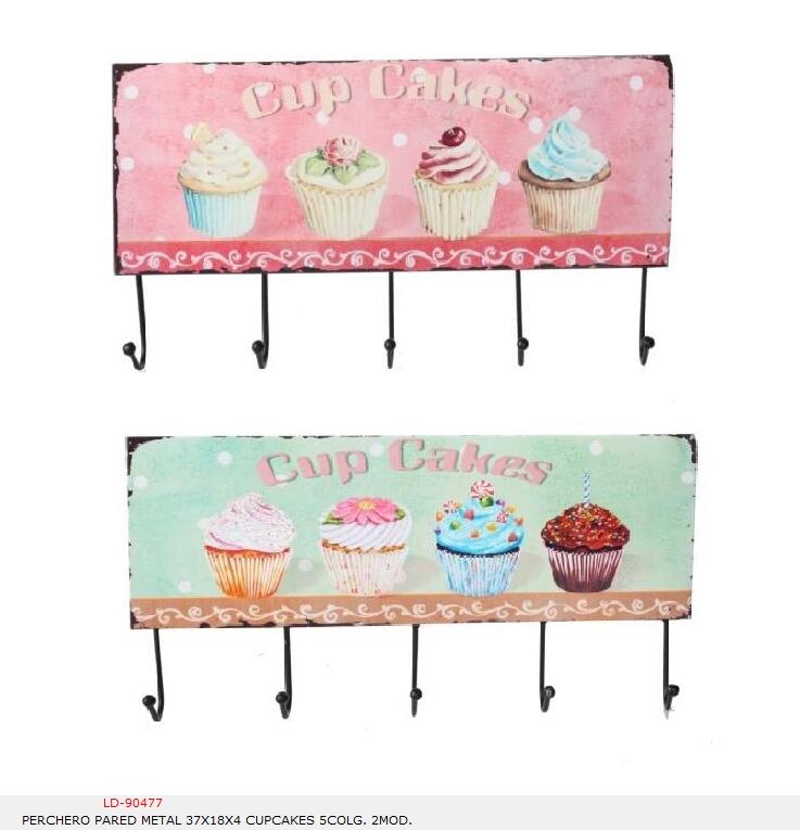 Foto Perchero pared metal cupcakes 5colg. 2mod.