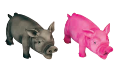 Foto Perros Mordedores Y Motivadores Flamingo Cerdo De Latex Negro 22 Cm
