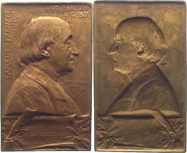 Foto Personenmedaillen Einseitige Bronzegussplakette 1897