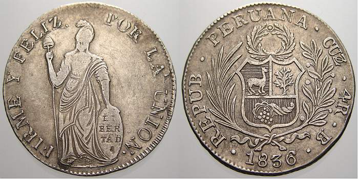 Foto Peru 4 Reales 1836 B