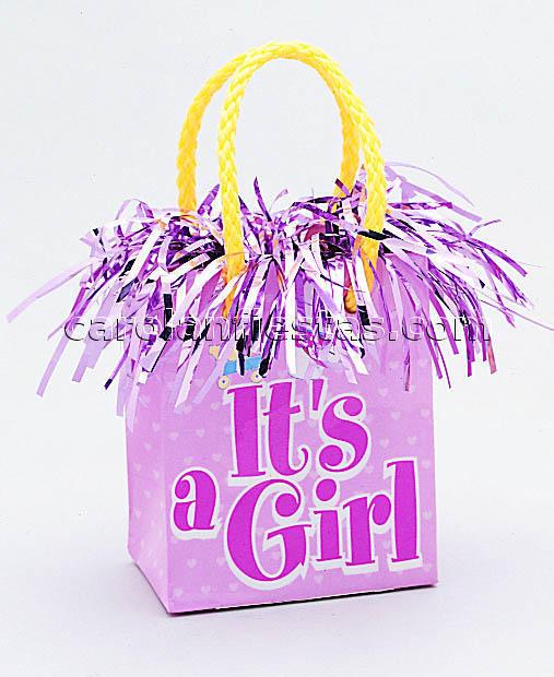Foto Peso Forma Bolsa Its A Girl Fleco Rosa