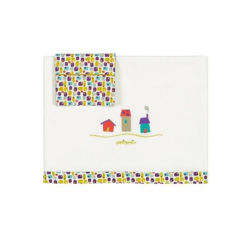 Foto Petit Praia Casitas Crudo E4291002 - Juego sábanas tríptico cuna 60 x 120