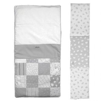 Foto Petit praia Colcha para cuna 60x120 patch gris con protector