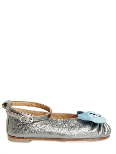 Foto petite maloles ballerinas flat de piel laminada