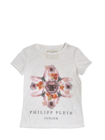 Foto philipp plein petite t-shirt de algodón estampado con piedras strass