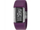 Foto Philippe Starck Ladies Stone Set Digital Dial Purple Strap Watch
