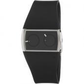 Foto Philippe Starck Unisex Dual Time Stainless Steel Black Rubber Stra ...