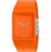 Foto Philippe Starck Unisex Polished Orange Rubber Bracelet Watch Ph5033