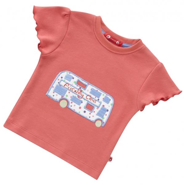 Foto Piccalilly 'Circus' Applique Bus T-Shirt (Poppy Red)