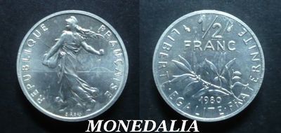 Foto Piefort 1/2 Franco Francia 1980  Monnaies Francaises 1/2 Franc Argent  537  Unid