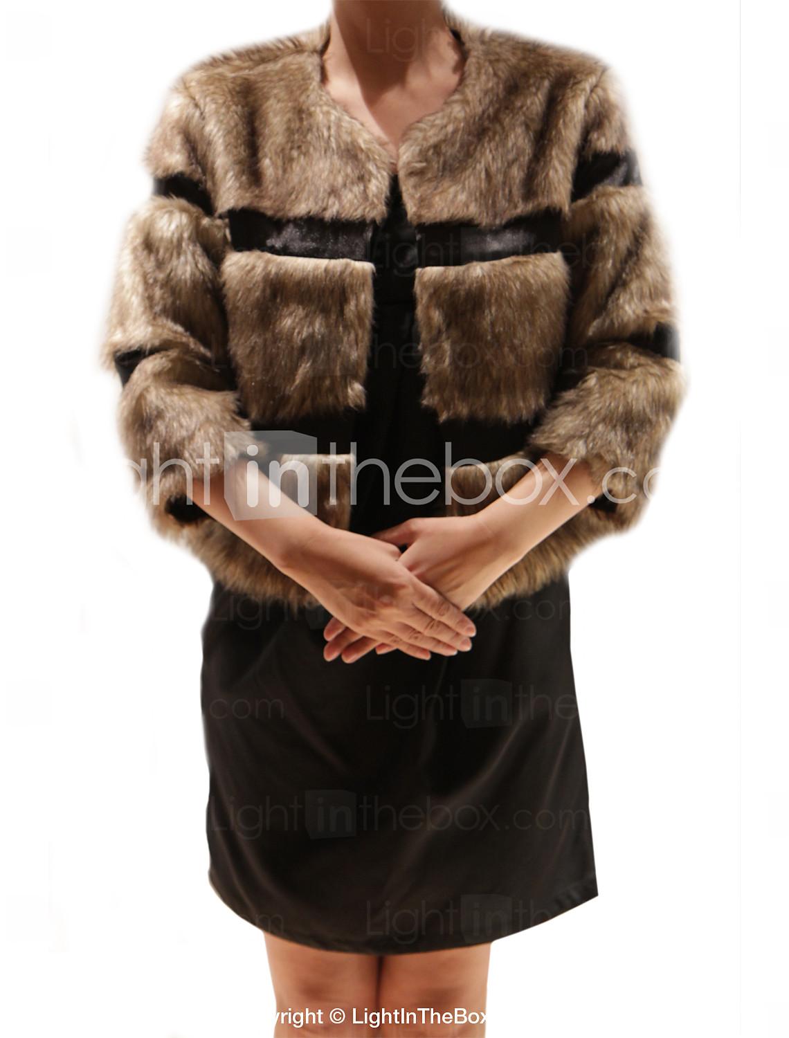 Foto Piel Delicada Con Faux 3/4-Sleeve raso de la boda / vestido de noche Jacket