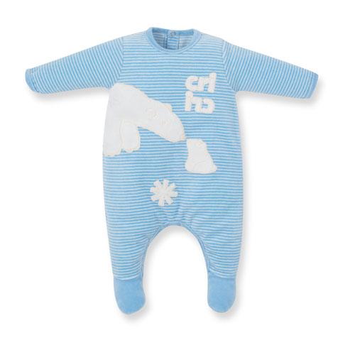 Foto Pijama bebe rayas oso polar