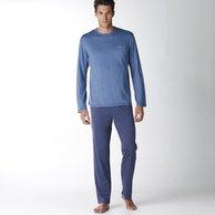 Foto Pijama con escote redondo y manga larga, de punto de algodón - LA Redo