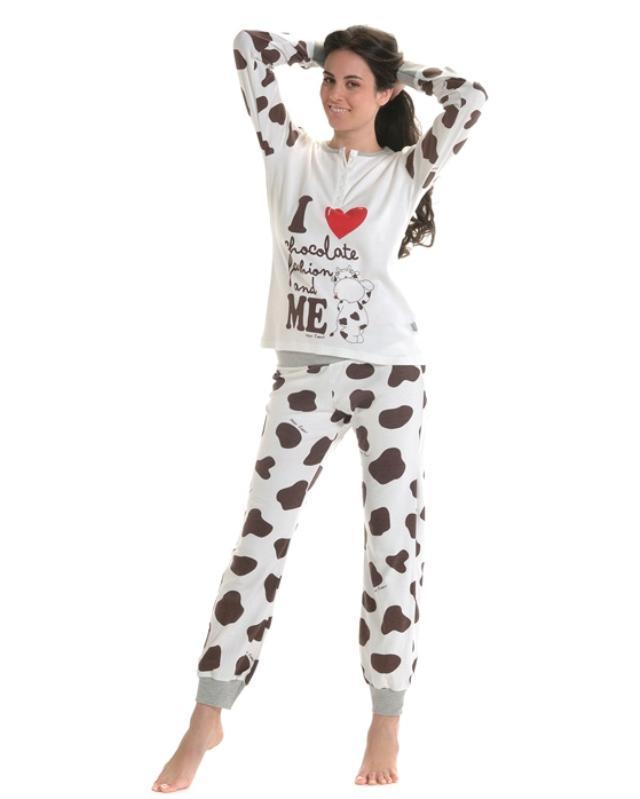 Foto Pijama de mujer con botones estampado vaca de crazy farm