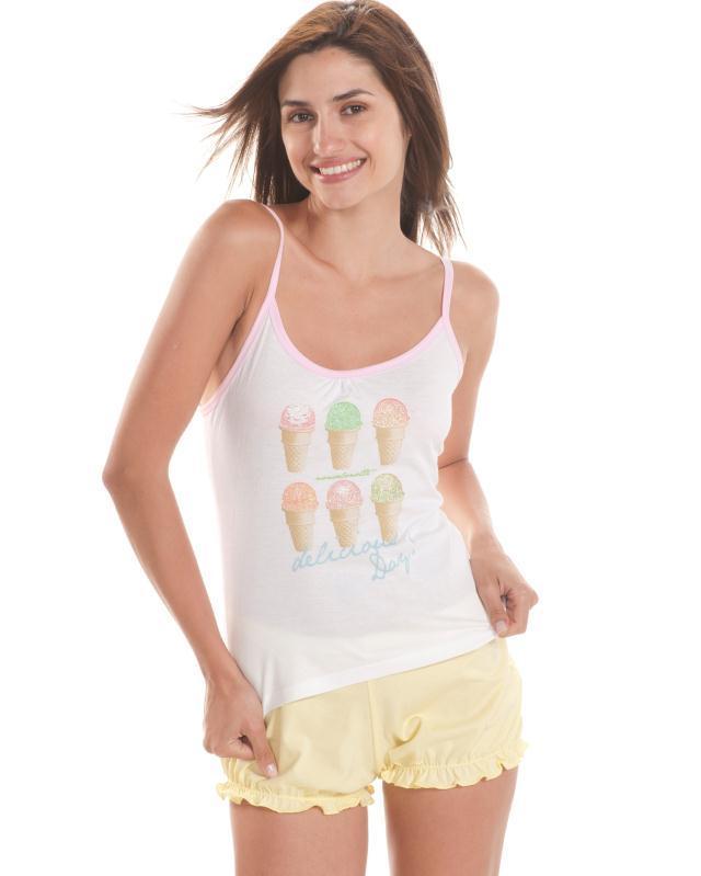 Foto Pijama de mujer de tirantes de algodón estampado helados de non solo n