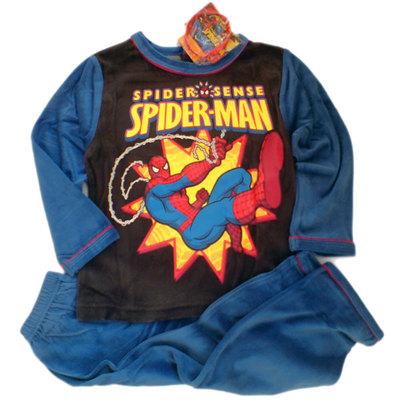 Foto Pijama Spiderman Invierno Terciopelo Azul 4a 6a 8a 10a/ Boys Velvet Pyjama