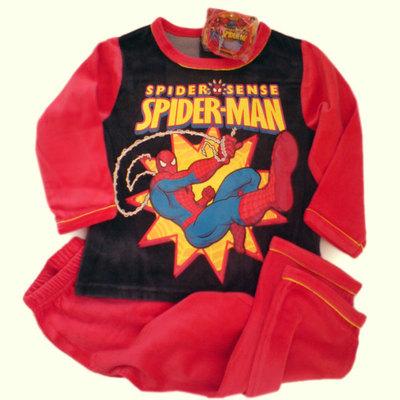 Foto Pijama Spiderman Invierno Terciopelo Rojo 4a 6a 8a 10a/ Boys Velvet Pyjama