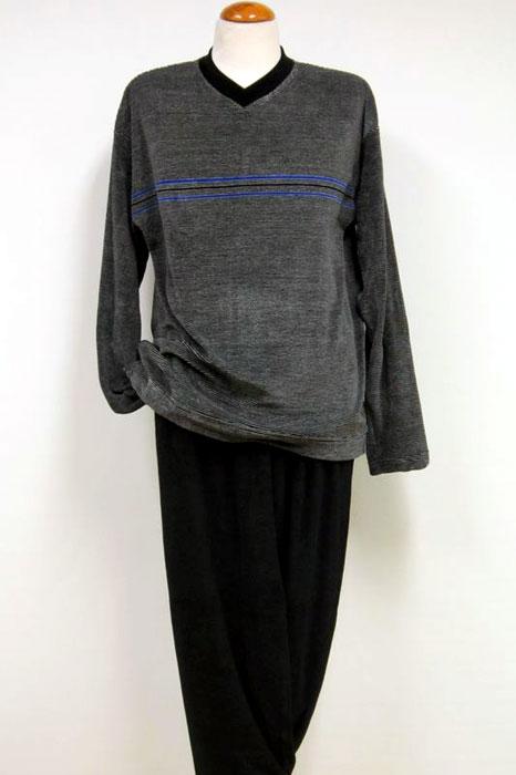 Foto Pijama terciopelo gris y negro ESTIVELLA