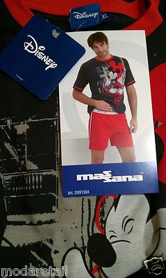 Foto Pijama Verano Hombre Disney Massana Mickey Mouse Rojo/negro Talla Xxl