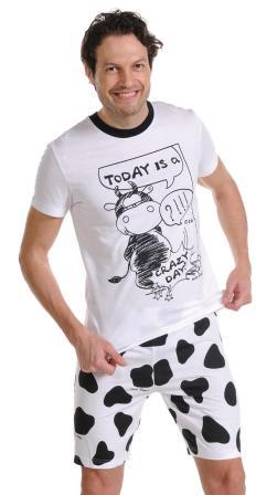 Foto Pijamas de hombre de algodón estampado toro de crazy farm
