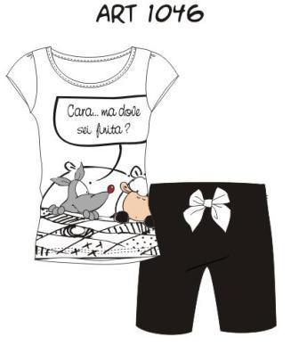 Foto Pijamas de mujer de manga corta estampado lobo y oveja de happy people