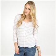 Foto PIMKIE Camiseta blanca a rayas beige