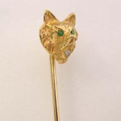 Foto Pinche Art Nouveau Oro Diamante Y Olivinas