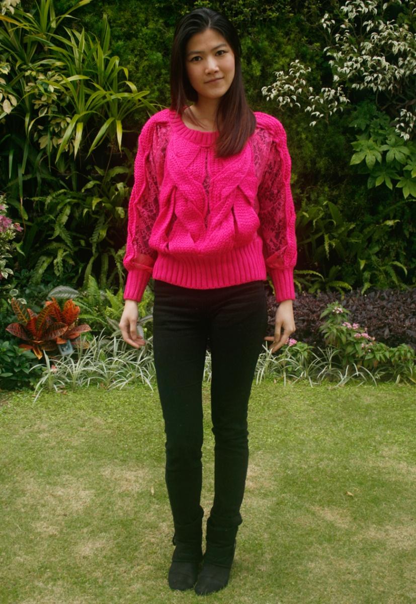 Foto Pink Jumper with Lace Detail