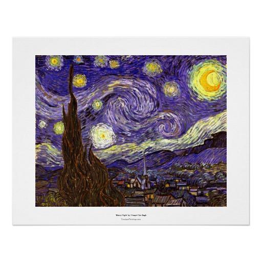 Foto Pintura de la noche estrellada de Van Gogh del art Poster
